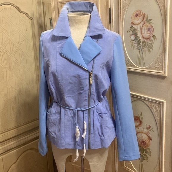 IMAN 100% leather&fabric jacket platinum collection - Picture 10 of 15